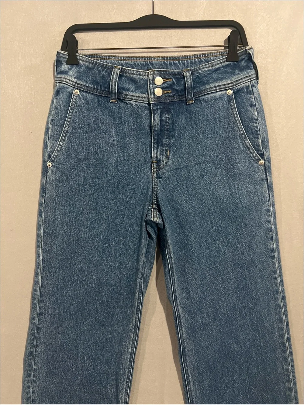 J.Crew Jean Women’s 26 Blue Slim Wide With Stacked Buttons Denim CH884